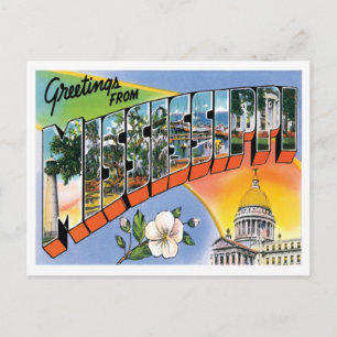 Cartão Postal Mississippi Saudações Dos Estados Unidos