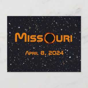 Cartão Postal Missouri 2024 Eclipse Solar Total