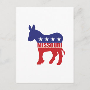 Cartão Postal Missouri Democrat Donkey