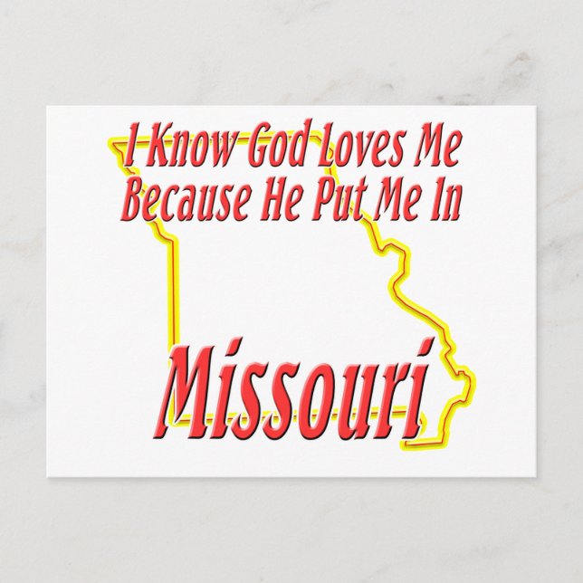 Cartão Postal Missouri - Deus me ama (Frente)