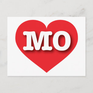 Cartão Postal Missouri Red Heart - Grande Amor