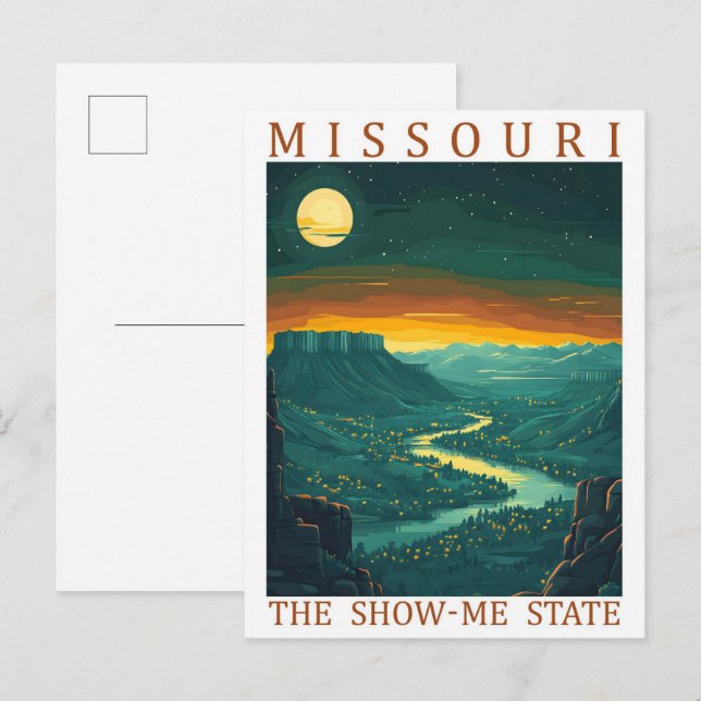 Cartão Postal Missouri the Show Me State USA Viagem place (Frente/Verso)