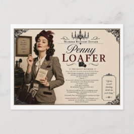 Cartão Postal Mistério de Assassinato dos Anos 1940 Penny Loafer