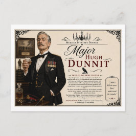 Cartão Postal Mistério de Assassinato dos Anos 40 Major Hugh Dun