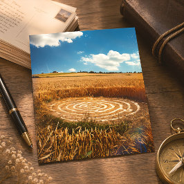Cartão Postal Misterioso Círculo de Cultura OVNI Campo de Trigo 