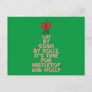 Cartão Postal Mistletoe Holly