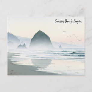 Cartão Postal Misty Morning Cannon Beach Oregon
