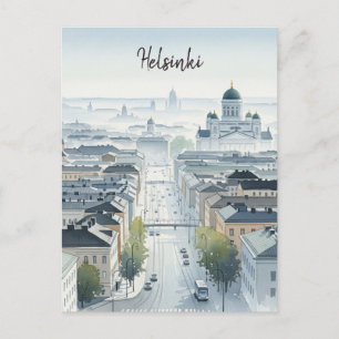 Cartão Postal Misty Morning Helsinki Viagem