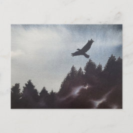 Cartão Postal Misty Morning nas montanhas