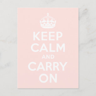 Cartão Postal Misty Rosa mantenha calma e continue