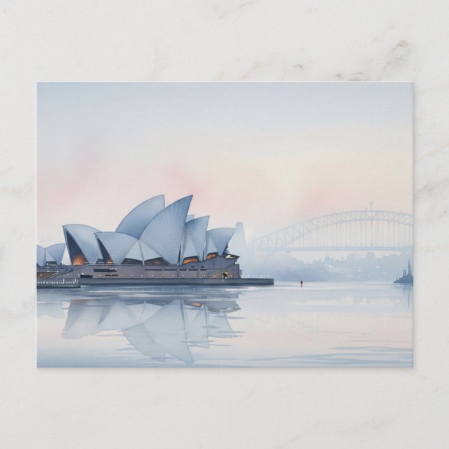 Cartão Postal Misty Sydney Opera House Austrália (Frente)
