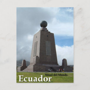 Cartão Postal Mitad del Mundo Equador — monumento de linha equ