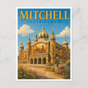 Cartão Postal Mitchell South Dakota Palace GeoSaga