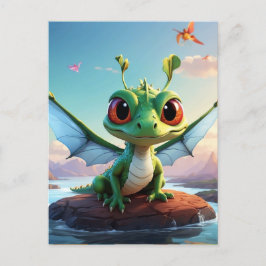Cartão Postal *~* Mítica Fantasy AP48 Kids Dragonfly Cartoon