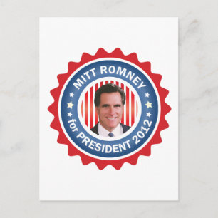 Cartão Postal Mitt Romney 2012 para o Presidente dos EUA