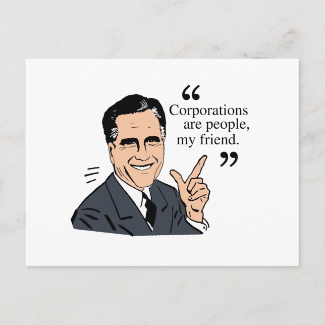 Cartão Postal Mitt Romney cita cor (Frente)