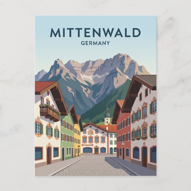 Cartão Postal Mittenwald Alemanha (Frente)