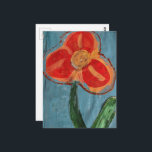 Cartão Postal Mixed Media Flower<br><div class="desc">A mixed media collage made and photographed by Angelandspot in the year 2026 with a flower on a blue background</div>