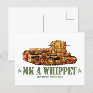 Cartão Postal MK Um Whippet World War Um Tanque Médio Britânico 