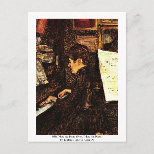 Cartão Postal Mlle Dihau Au Piano (Frente)