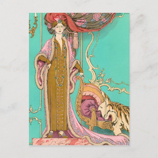 Cartão Postal Mlle Marnac por George Barbier (Frente)