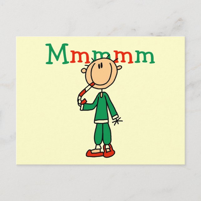 Cartão Postal Mmmm Candy Canes Camisetas e presentes (Frente)