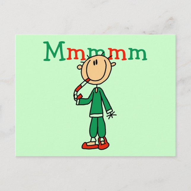 Cartão Postal Mmmm Candy Canes Camisetas e presentes (Frente)