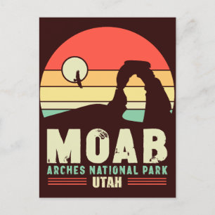 Cartão Postal Moab Utah Vintage Desert Sunset Retro Souvenir 60s