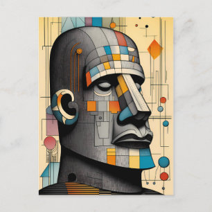 Cartão Postal Moai do Século 21 - Arte Tiki de Ken Gage