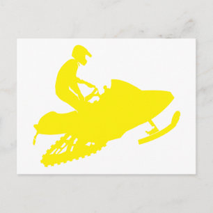 Cartão Postal Mobilizador de neve amarelo