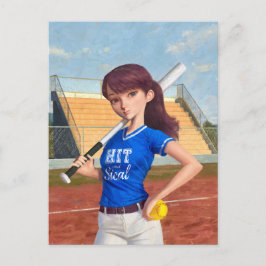 Cartão Postal Moça de Softball