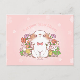Cartão Postal Mochi Flores Customizadas Fofas e Florais Kawaii R