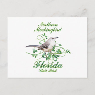 Cartão Postal Mockingbird Florida State Pássaro