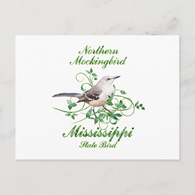 Cartão Postal Mockingbird Mississippi State ird (Frente)