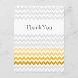 Cartão Postal Mod chevron yellow e cinza Ombro Obrigado