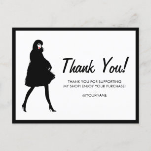 Cartão Postal Mod Fashion Girl Boutique, Poshmark Obrigada