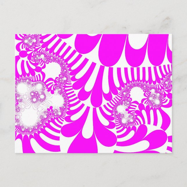 Cartão Postal Mod rosa e branco (Frente)