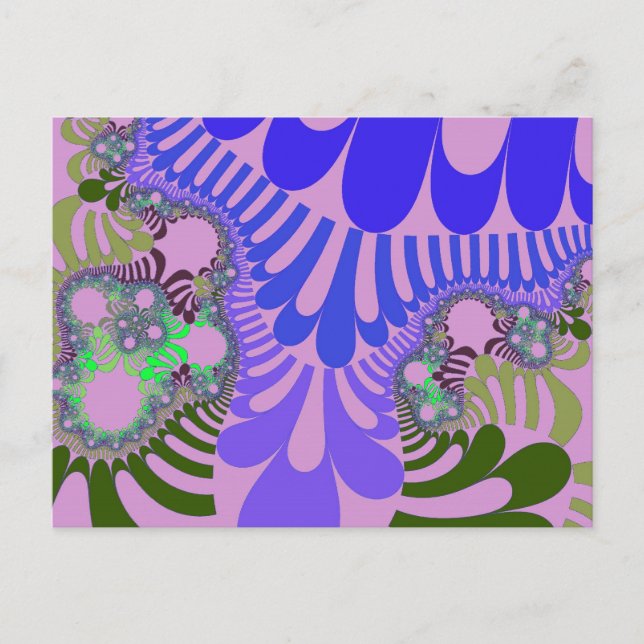 Cartão Postal Mod rosa e roxo (Frente)