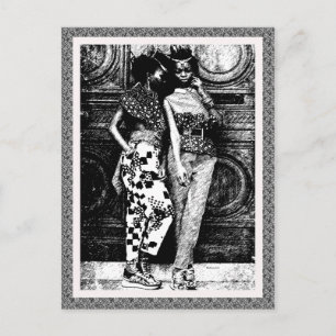 Cartão Postal Moda de Arte Pop da Retro Afro