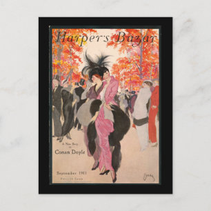 Cartão Postal Moda de outono da Harper's Bazaar de 1913 art déco