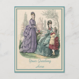 Cartão Postal Moda de Vintage Personalizada - Senhoras e Crianç