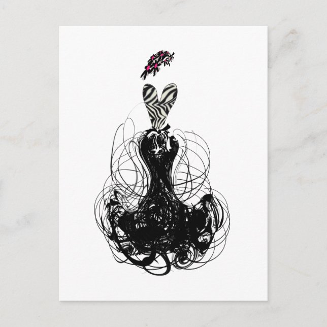 Cartão Postal Moda diva - Preto e Branco (Frente)