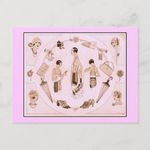 Cartão Postal Moda Elegante de 1920