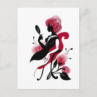 Cartão Postal Moda glamour bela ilustração gráfica