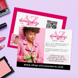 Cartão Postal Moda Magenta Moderna Viva Foto Personalizada de Ma