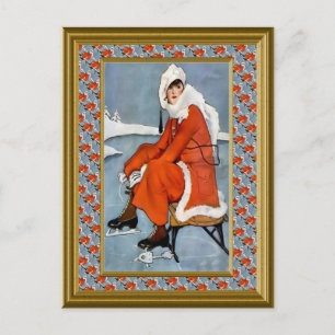 Cartão Postal Moda na estância de esqui