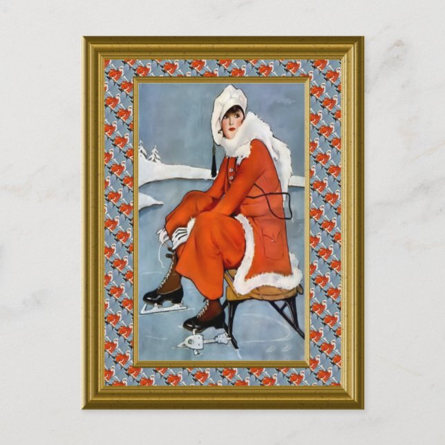 Cartão Postal Moda na estância de esqui (Frente)
