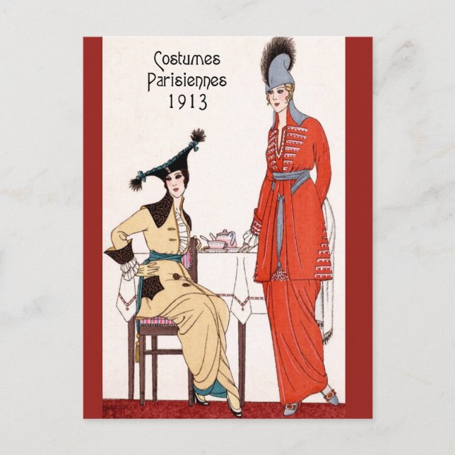Cartão Postal Moda Parisiense 1913 (Frente)