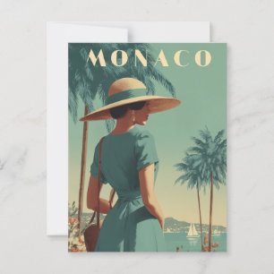 Cartão Postal moda vintage Mônaco anos 50