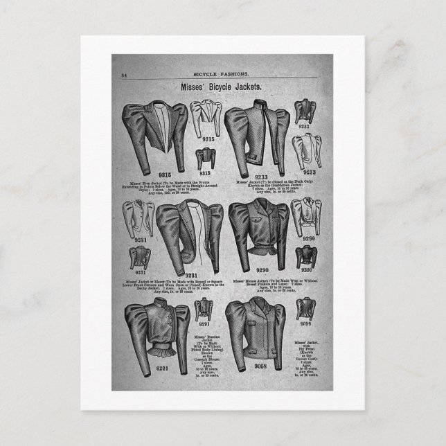 Cartão Postal Modas de bicicleta1897 - Vintage (Frente)